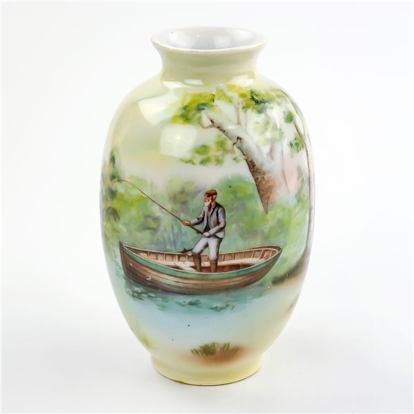 VTG ROYAL BAYREUTH 1794 BAVARIA VASE - FISHERMAN
