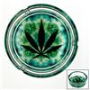 Image 1 : LARGE WEED LEAF CIGARETTE OR CIGAR GLASS ASHTRAY