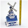 Image 10 : VTG DELFTS BLUE CERAMIC WINDMILL COIN PIGGY BANK