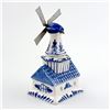 Image 4 : VTG DELFTS BLUE CERAMIC WINDMILL COIN PIGGY BANK