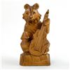 Image 1 : FOLK ART BEAR WITH GUITAR WOOD CARVING - USSR
