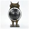 Image 1 : METAL OWL BIRD WORLD GLOBE SCULPTURE FIGURINE