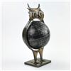 Image 2 : METAL OWL BIRD WORLD GLOBE SCULPTURE FIGURINE
