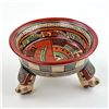 Image 1 : POLYCHROME FOLK ART POTTERY TRIPOD RATTLE BOWL