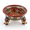 Image 2 : POLYCHROME FOLK ART POTTERY TRIPOD RATTLE BOWL