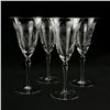 Image 1 : 4 VINTAGE FLORAL ETCHED WINE GLASSES GOBLETS