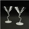 Image 1 : 2 MARTINI GLASSES WITH FROSTED CROOKED STEMS