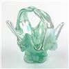 Image 2 : HAND BLOWN FOOTED LUSTERWARE ART GLASS BASKET