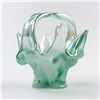 Image 8 : HAND BLOWN FOOTED LUSTERWARE ART GLASS BASKET