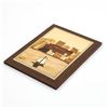 Image 2 : VTG WOOD INLAY MARQUETRY PLAQUE SAILBOAT SCENE