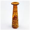 Image 2 : VTG AMBER CARAMEL BLOWN ART GLASS VASE - LOETZ?