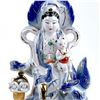 Image 8 : BUDDHIST GODDESS BLUE & WHITE PORCELAIN STATUE
