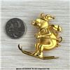 Image 4 : VINTAGE JJ JONETTE JEWELRY CO. - PIG SKIING BROOCH
