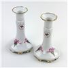 Image 2 : LIMOGES CASTEL FRANCE CANDLESTICKS & SHELL DISH