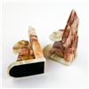 Image 2 : VTG HAND CARVED MEXICAN ONYX MARBLE BOOKENDS