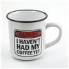 Image 3 : HUMOROUS COFFEE WARNING POTTERY MUG CUP