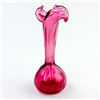Image 2 : HAND BLOWN CRANBERRY ART GLASS BUD VASE