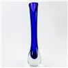 Image 2 : UNMARKED COBALT BLUE SLANT TOP FLOWER BUD VASE