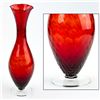 Image 1 : TALL RUBY RED ART GLASS VASE - CROWN-ART CERAMICS