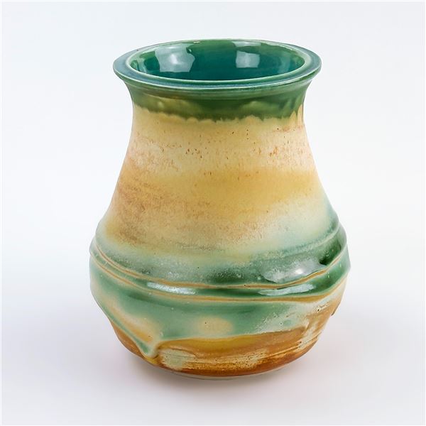 STUDIO ART POTTERY DRIP GLAZE STONEWARE VASE - KD