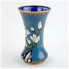 Image 2 : BLUE FLORAL DESIGN BRASS & ENAMEL CLOISONNE VASE