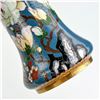 Image 8 : BLUE FLORAL DESIGN BRASS & ENAMEL CLOISONNE VASE