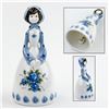 Image 1 : PORCELAIN WOMAN GIRL BELL - FLORAL FLOWER DRESS