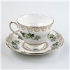 Image 2 : COLCLOUGH TEA CUP & SAUCER SET GREEN GREY LEAVES