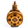 Image 3 : HAND CRAFTED CARVED WOODEN SCREW TOP FLASK
