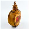 Image 4 : HAND CRAFTED CARVED WOODEN SCREW TOP FLASK