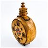 Image 5 : HAND CRAFTED CARVED WOODEN SCREW TOP FLASK