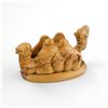 Image 1 : OLIVE WOOD CARVED NAPKIN HOLDER - CAMEL- ISRAEL