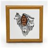 Image 2 : NATIVE AMERICAN & 3 WOLVES CERAMIC TILE TRIVET