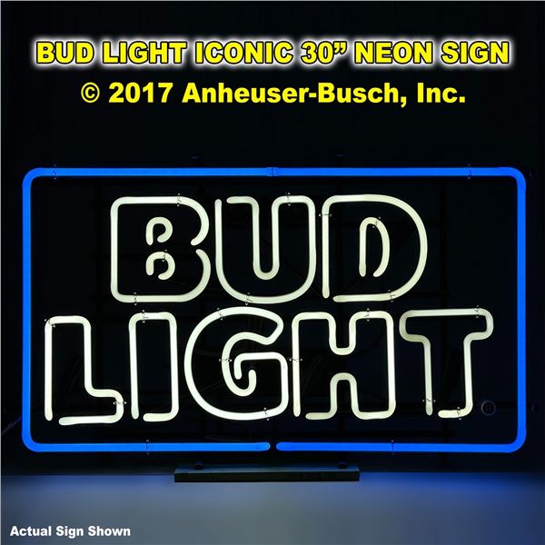 BUD LIGHT 30” NEON BEER SIGN - ANHEUSER-BUSCH