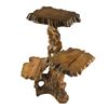 Image 6 : HAND CRAFTED WOODEN PLANT STAND TABLE - 31” TALL