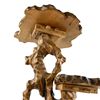 Image 9 : HAND CRAFTED WOODEN PLANT STAND TABLE - 31” TALL