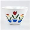 Image 1 : VTG MILK GLASS FIRE KING 9.5” MIXING BOWL - TULIPS