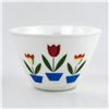 Image 2 : VTG MILK GLASS FIRE KING 9.5” MIXING BOWL - TULIPS