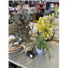 Image 2 : DECORATIVE CENTER BOWLS, CANDLE HOLDER, AND 2 FAKE PLANTS