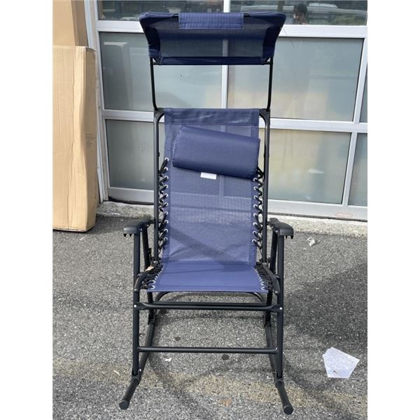 BRAND NEW NAVY FOLDABLE ROCKING CHAIR WITH CANOPY, WITH NECK PILLOW AND ...