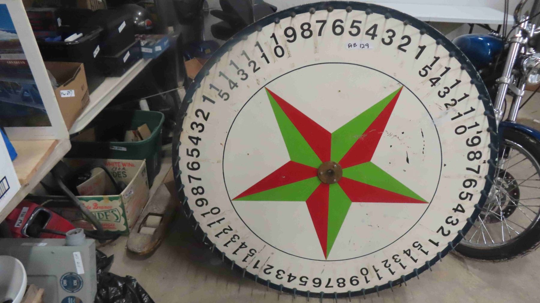 Old Gaming Rim Vintage Wood Gaming Wheel 47'' Across