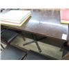 Image 1 : 6-Dark Oak Pedestal Rectangular 4 Top Dining Table - 6 X $