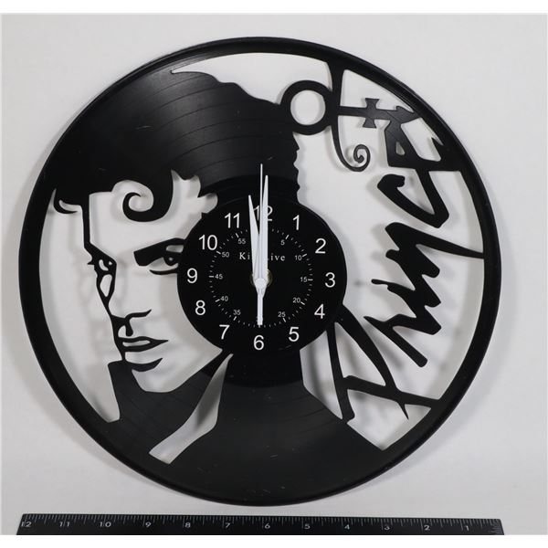 NEW PRINCE THEME VINYL RECORD ENGRAVED WALL CLOCK