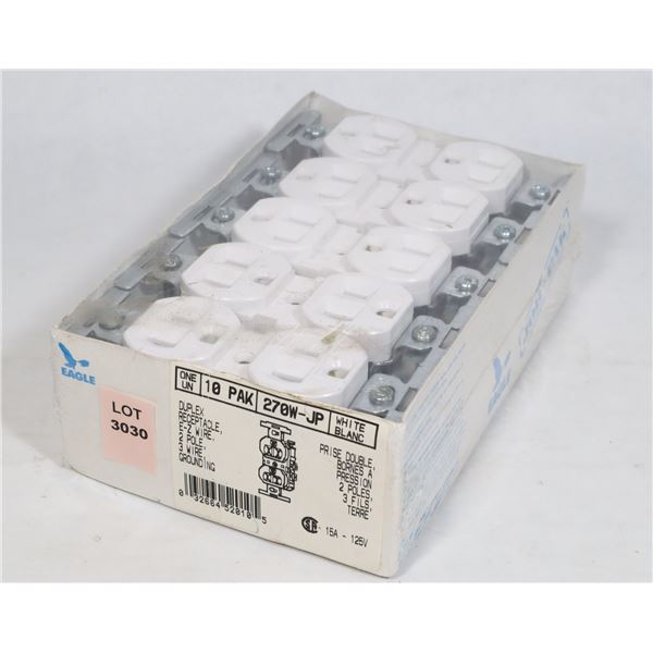 NEW 10 PACK ELECTRICAL RECEPTACLES
