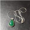 Image 3 : SILVER GREEN AGATE NECKLACE