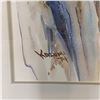 Image 2 : Kazumi, "74 - Landscape", Watercolor, glass framed, approx. 17 w x 28 h ".