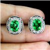 Image 2 : Green Topaz Earrings in 925 Gold Plated Sterling Silver