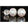 Image 2 : 14 Solid Yellow Gold Natural 8mm Cultured Pearl Stud Earrings