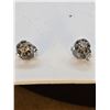 Image 2 : Round Brilliant Antique Style Natural Diamond Stud Earrings