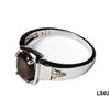 Image 1 : Natural Garnet Ring 10k White Gold Plated in 925 Sterling Silver - Size 7